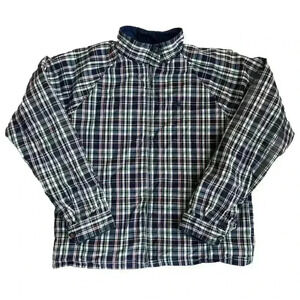 Vintage Tommy Hilfiger Men's L Reversible Harrington Jacket Plaid Blue Full Zip